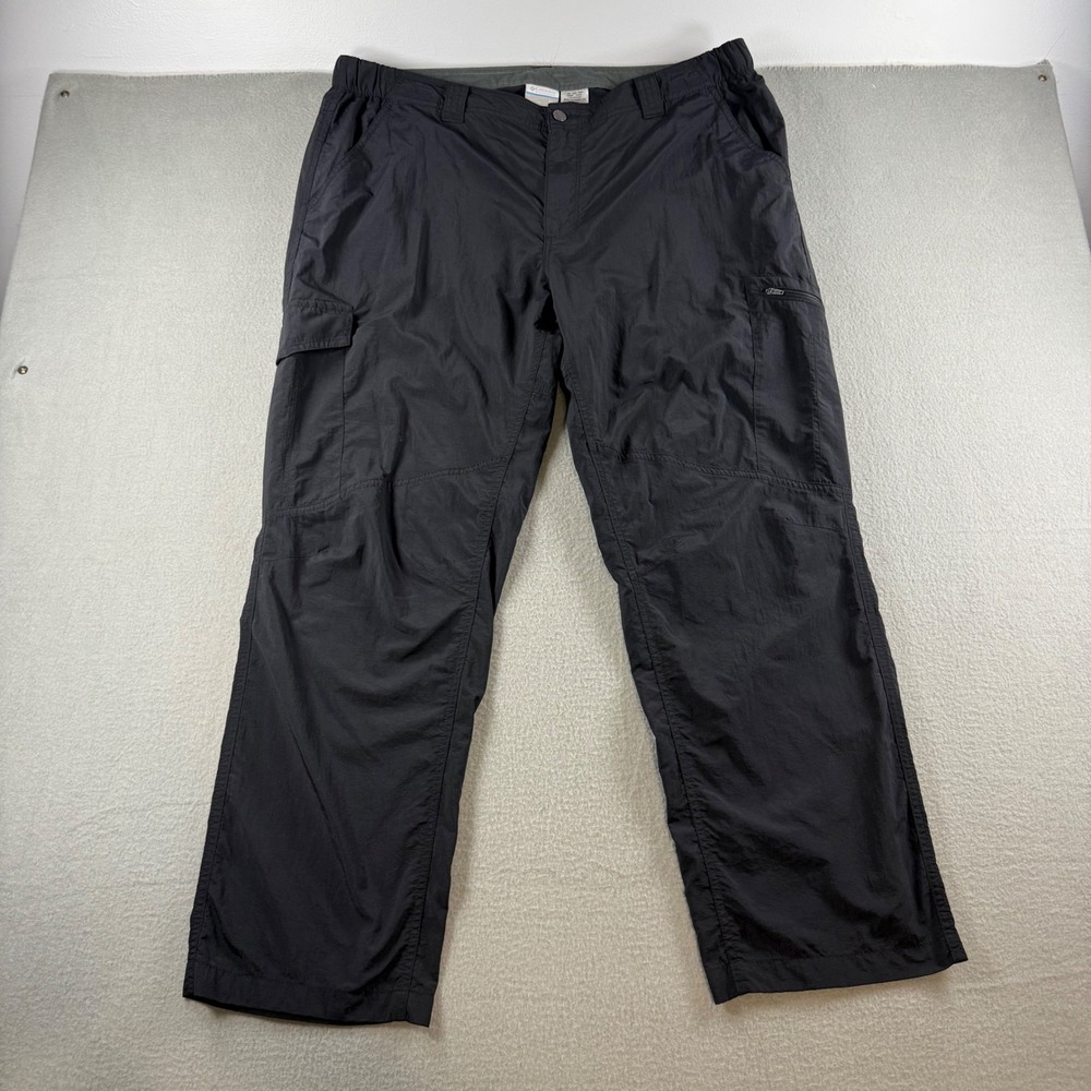 Columbia Silver Ridge Cargo Pants Men 40x30 Black Omni-Shade Outdoor Hiking
